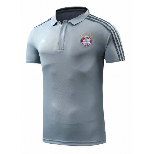 Bayern Munich 18/19 Polo Jersey Shirt Light Grey